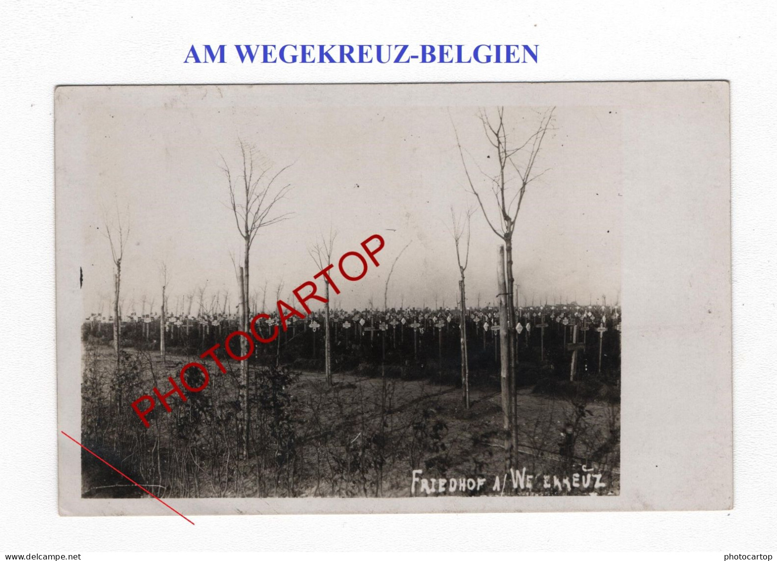 FLANDERN-Am Wegekreuz Vor Ypern-CIMETIERE-Tombes-CARTE PHOTO Allemande-GUERRE 14-18-1 WK-Militaria-Belgien - Soldatenfriedhöfen