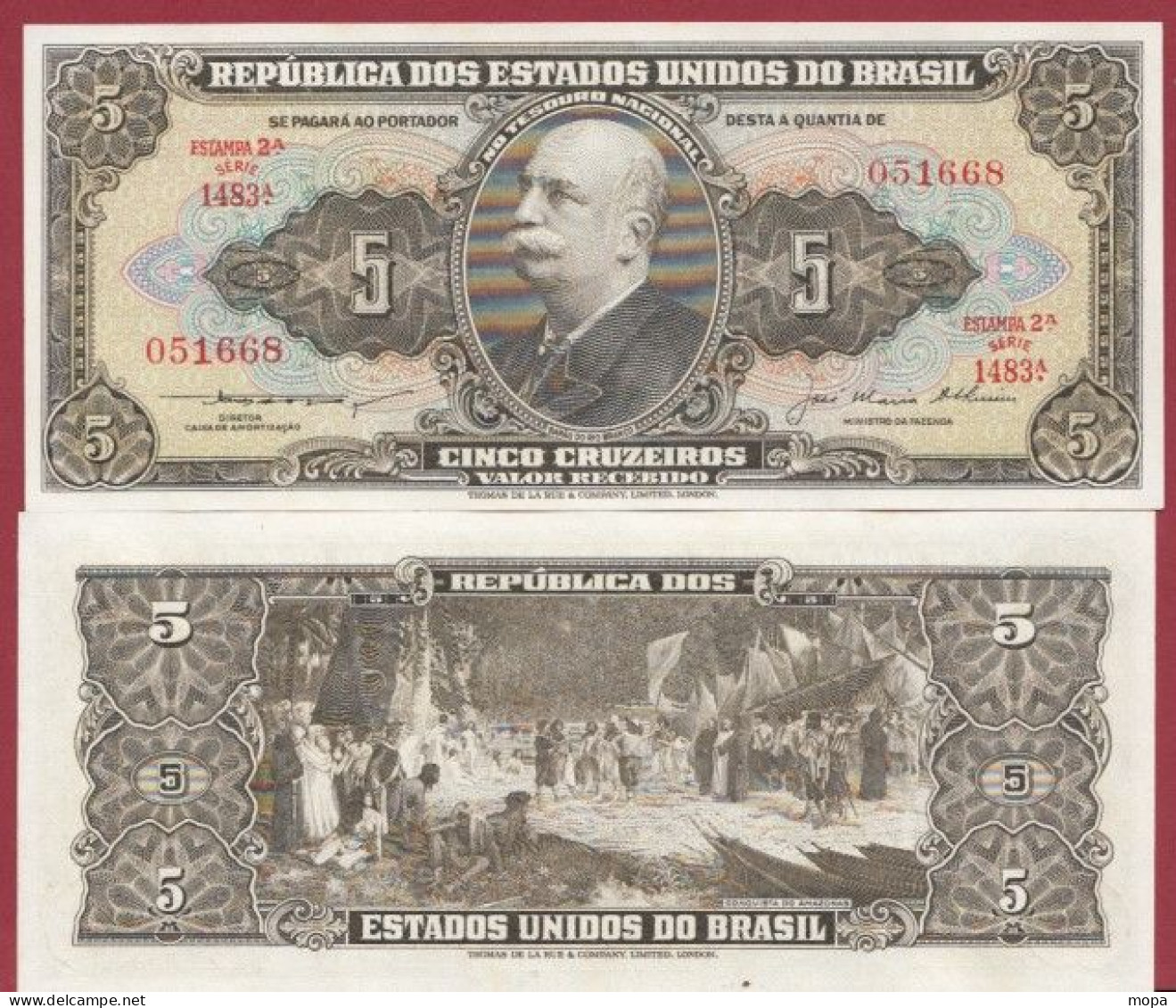 Brésil-- 5 Cruzeiros  --1962   ---UNC --(394) - Brasilien