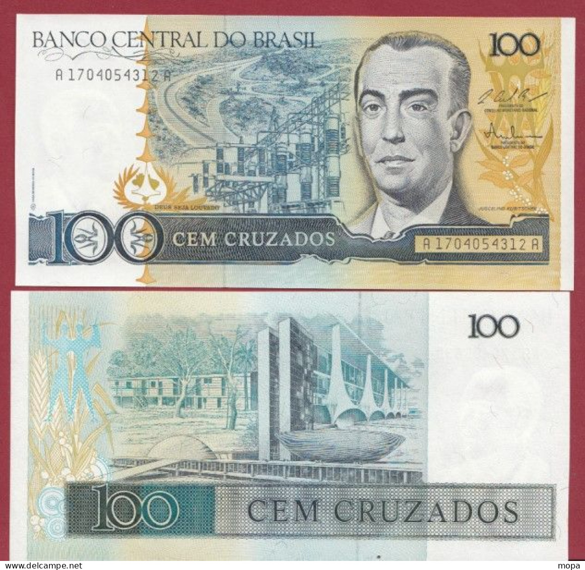 Brésil-- 100 Cruzeiros  --1988   ---UNC --(396) - Brasile