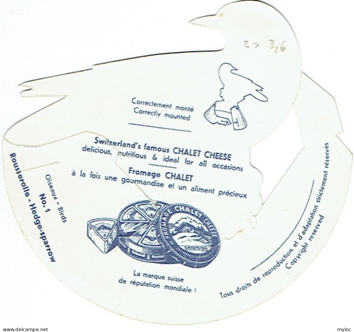 2x Fromage Chalet. Oiseaux N°1 Et N° 3. Lot De 2 Articles. Chromo/Découpi. - Animals