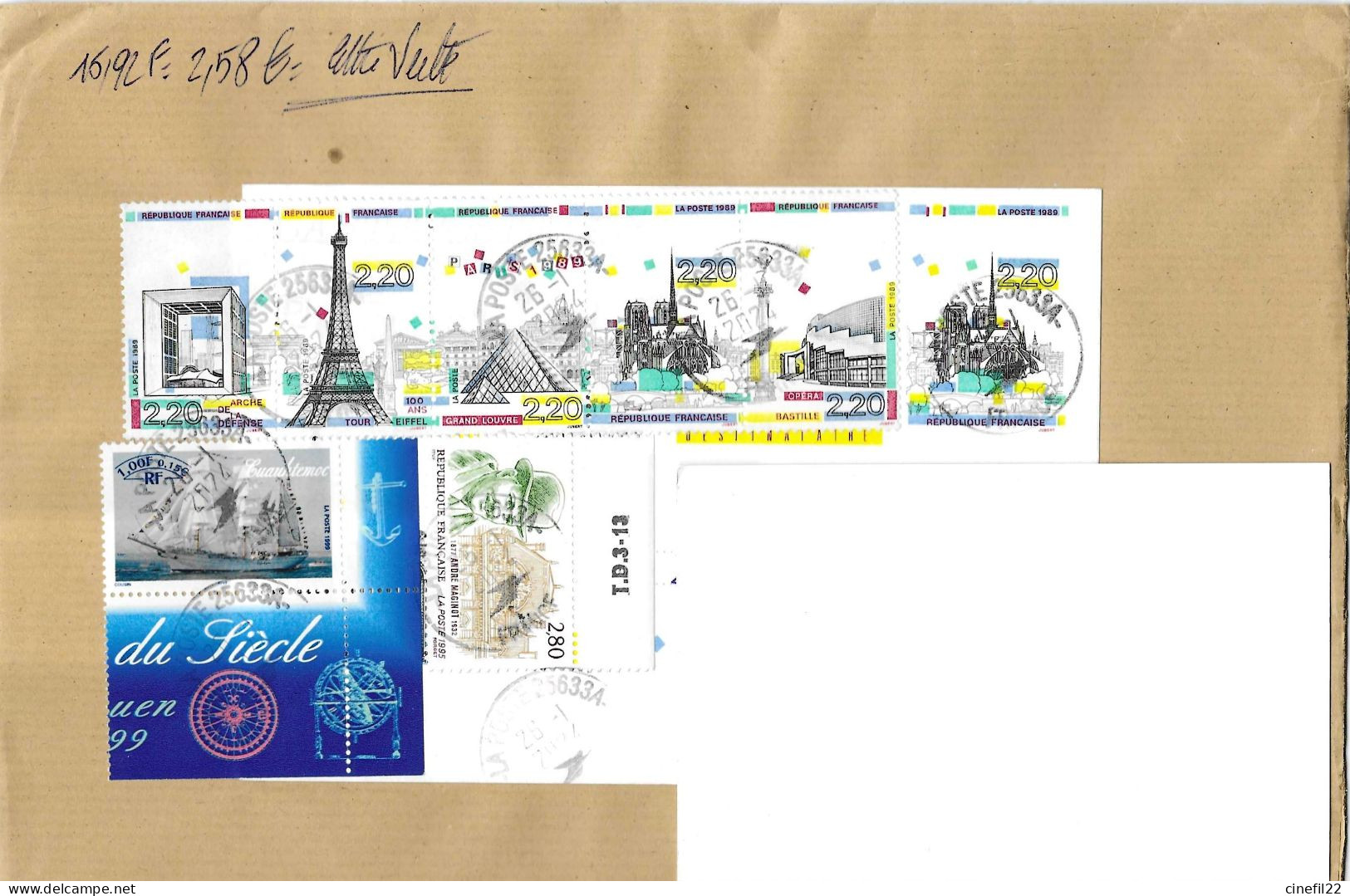 France, Entier Postal Notre Dame De Paris Utilisé Tardivement Sur Lettre 2024, Avec Complément Bande Panorama De Paris ! - Covers & Documents