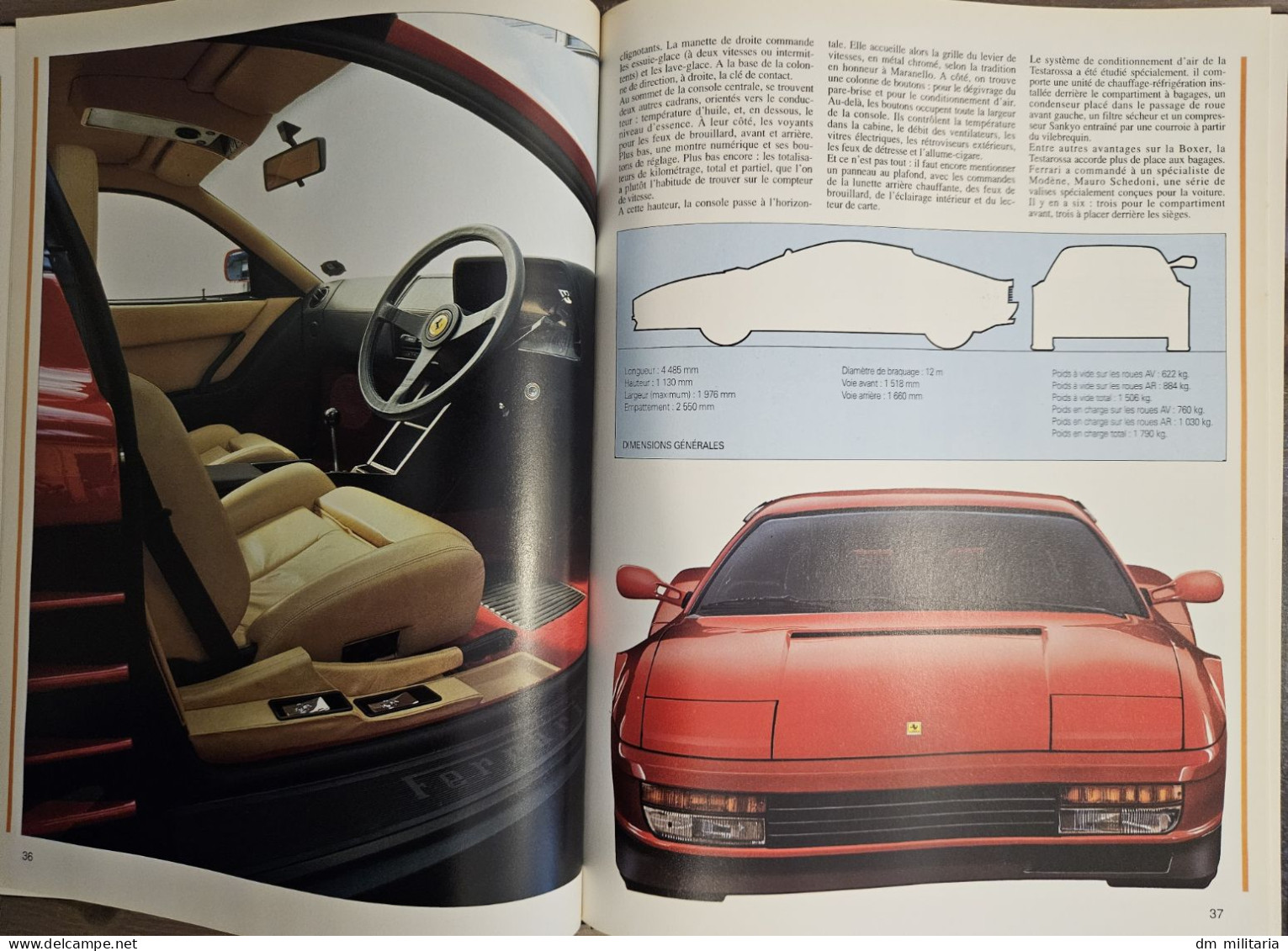 TRÈS BEAU LIVRE : FABULEUSE FERRARI TESTAROSSA - MARK HUGUES ÉDITIONS EPA 1991