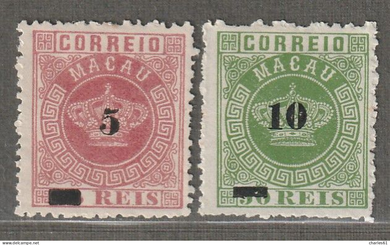 MACAO - N°22/3 Nsg (1887) Surchargés - - Neufs