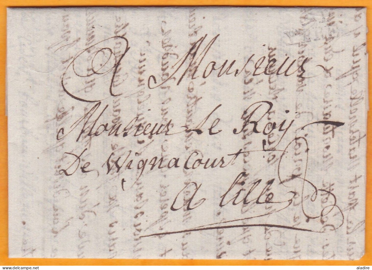 1805 - Marque Postale 91 YPRES Ypern Sur Lettre Pliée Avec Correspondance De 3 P Vers LILLE - - Département Conquis - 1792-1815 : Departamentos Conquistados