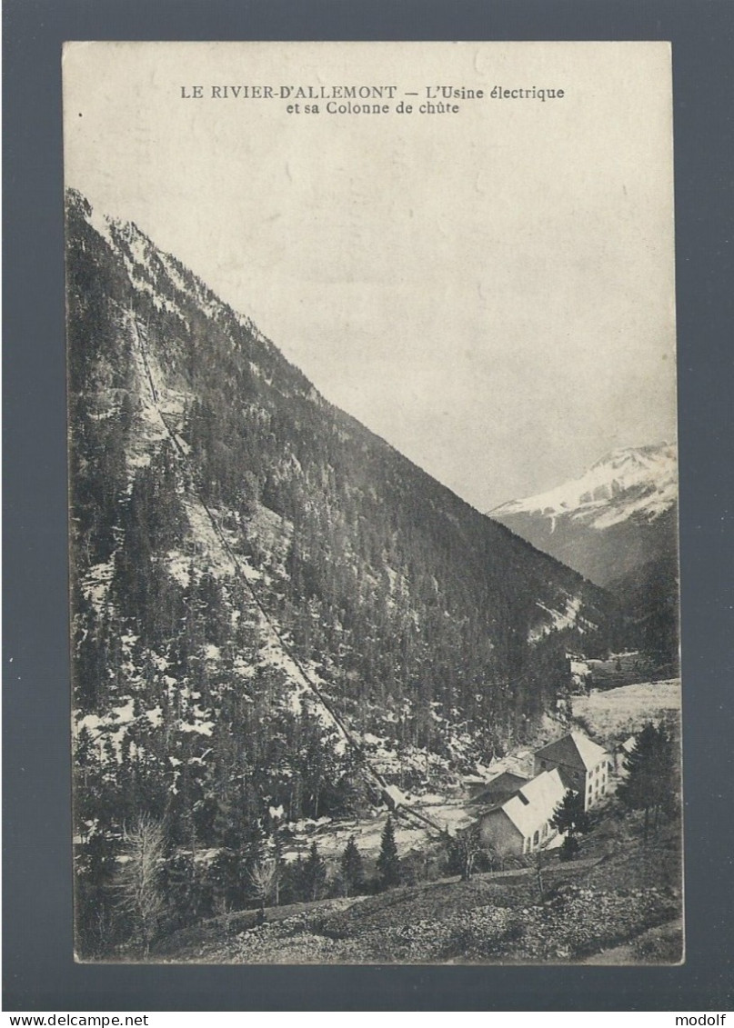 CPA - 38 - Le Rivier-d'Allemont - L'Usine électrique Et Sa Colonne De Chute - Circulée En 1919 - Allemont
