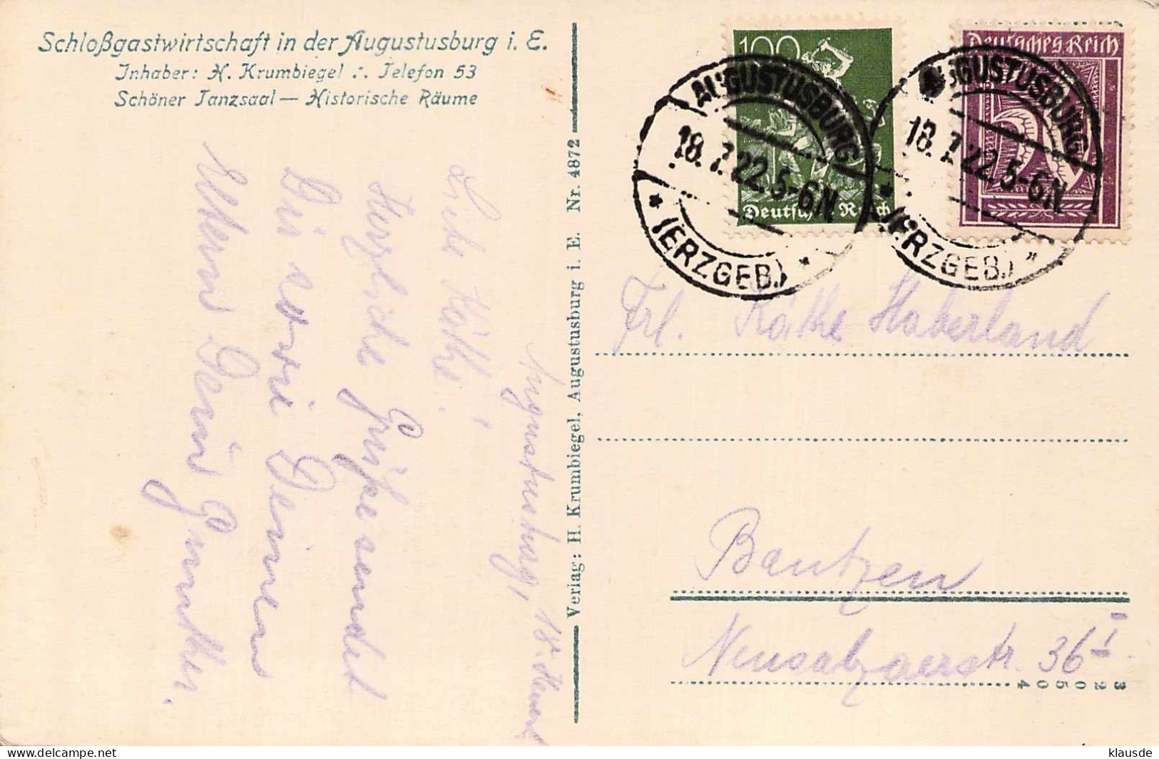Im Wirtschaftshof Der Augustusburg Gel.1922 - Augustusburg