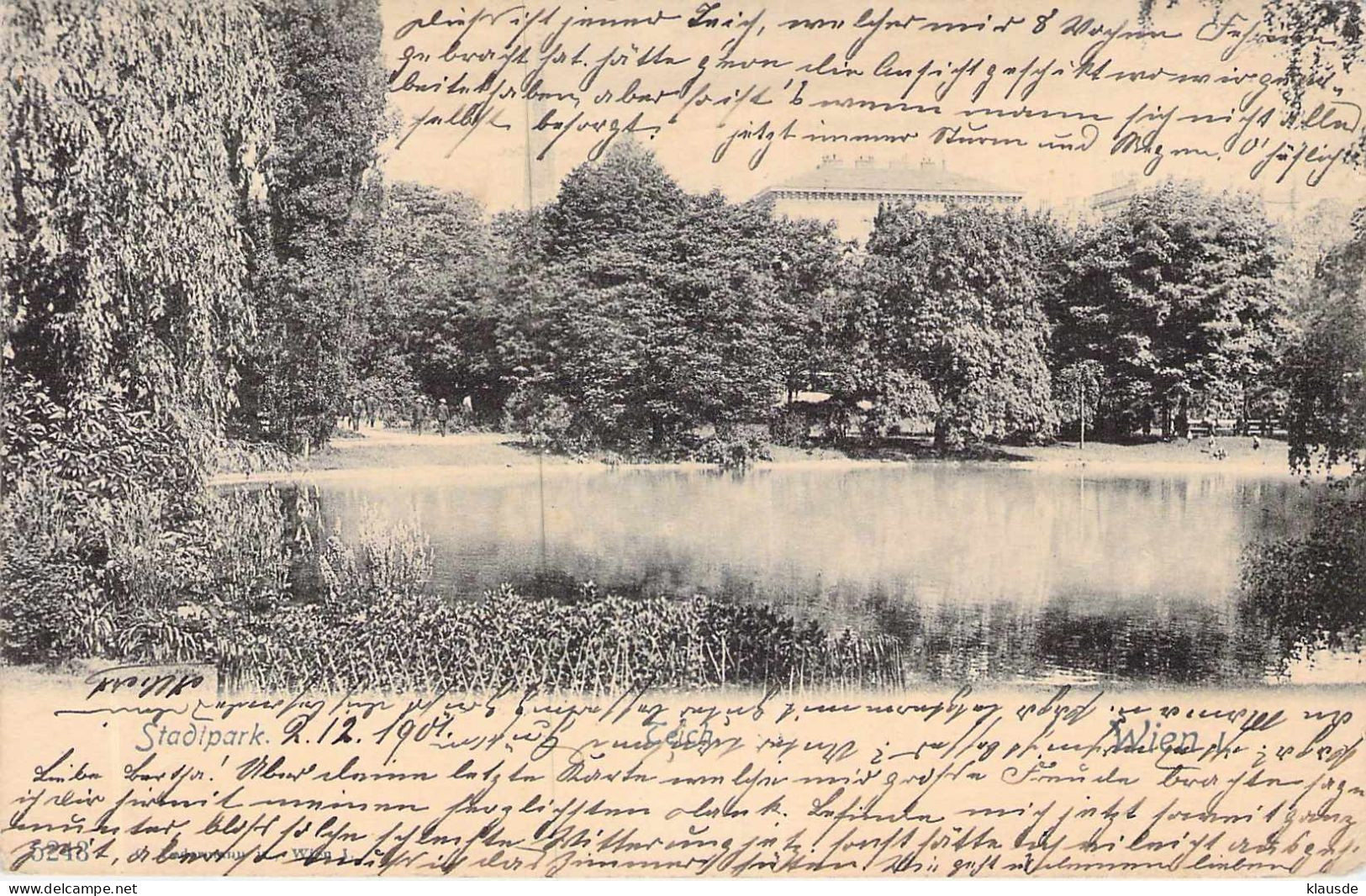 Wien - Stadtpark - Teich Gel.1901 AKS - Wien Mitte