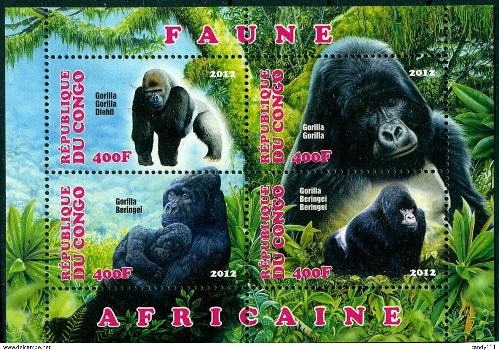Wild Animal,gorilla, Jungle, S/s, MNH - Gorilas