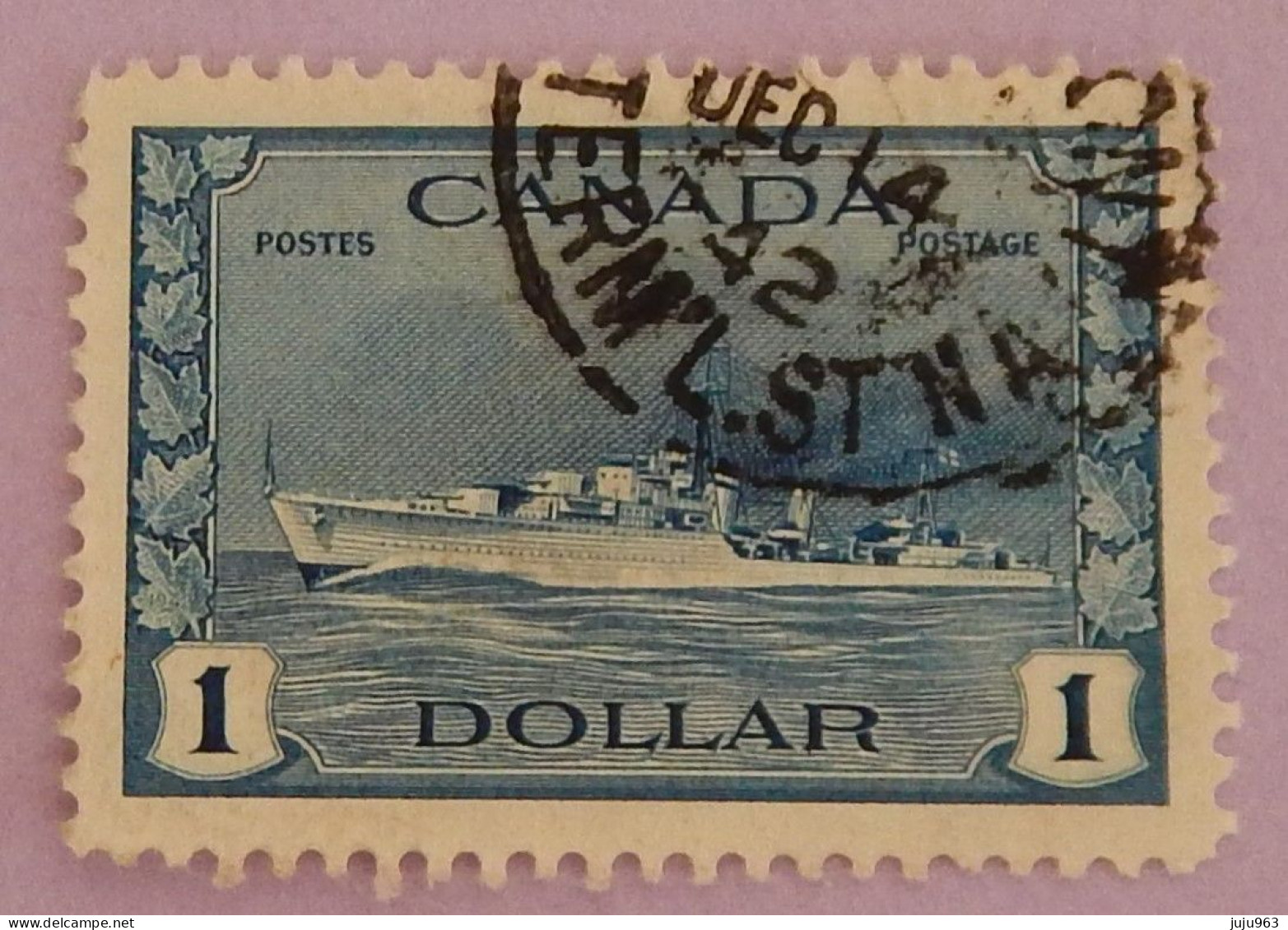 CANADA YT 218 OBLITÉRÉ "DESTROYER IROQUOIS" ANNÉES 1943/1948 - Used Stamps