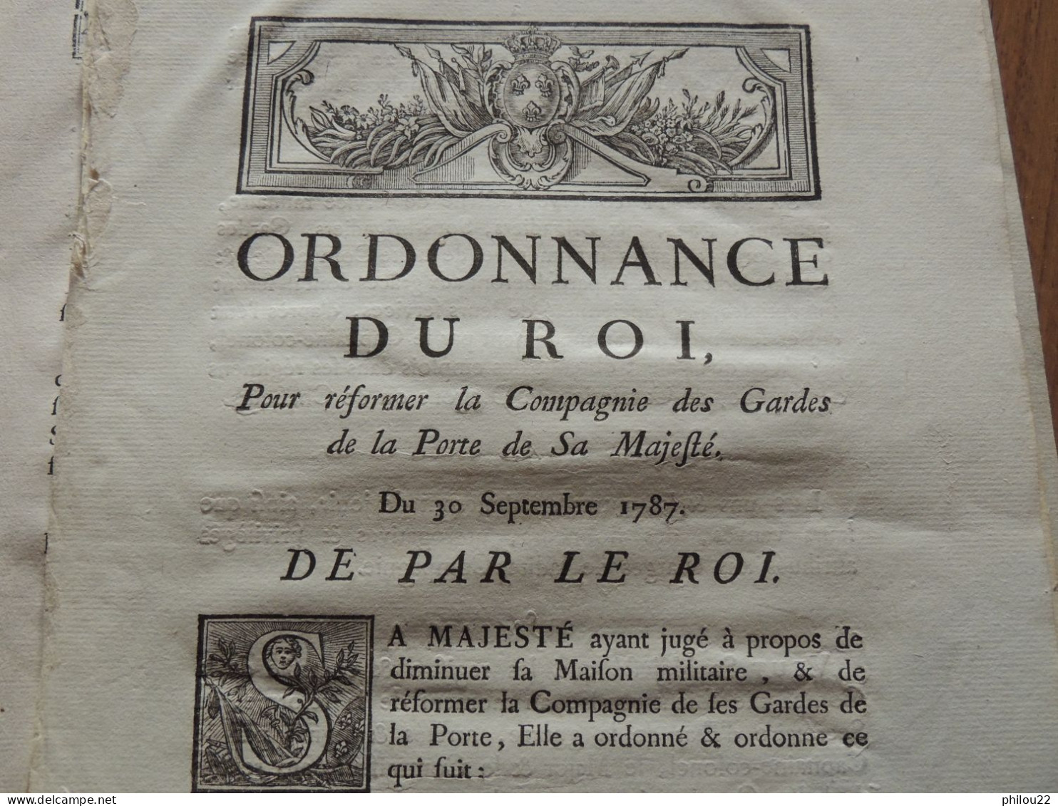 6 ORDONNANCES DU ROI XVIIIème (1783-1786) - 1701-1800