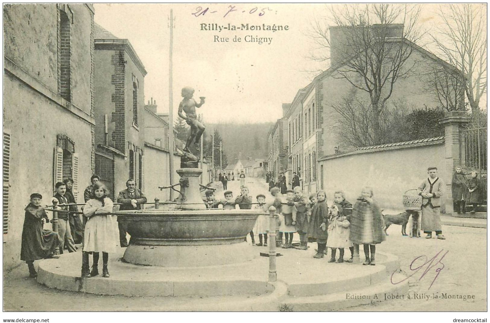 51 RILLY-LA-MONTAGNE. Rue Chigny 1905 La Fontaine - Rilly-la-Montagne