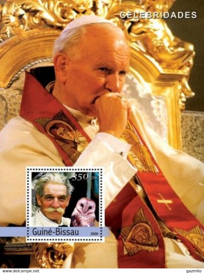 Guinea Bissau 2004, Pope, J. Paul II, Schweitzer, Owl, BF - Albert Schweitzer