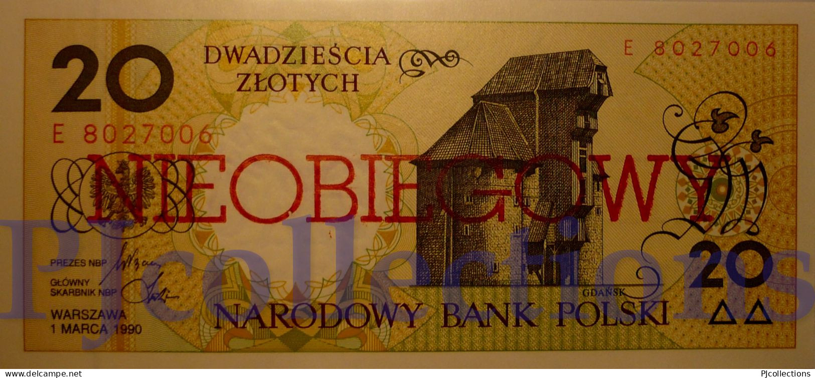 POLONIA - POLAND 20 ZLOTYCH 1990 PICK 168a UNC - Poland