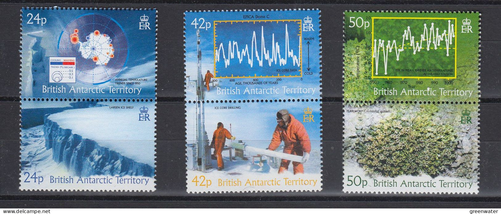 British Antarctic Territory (BAT) 2004 Climate Change 6v (3x2 Se-tenant) ** Mnh (ZO164) - Nuovi