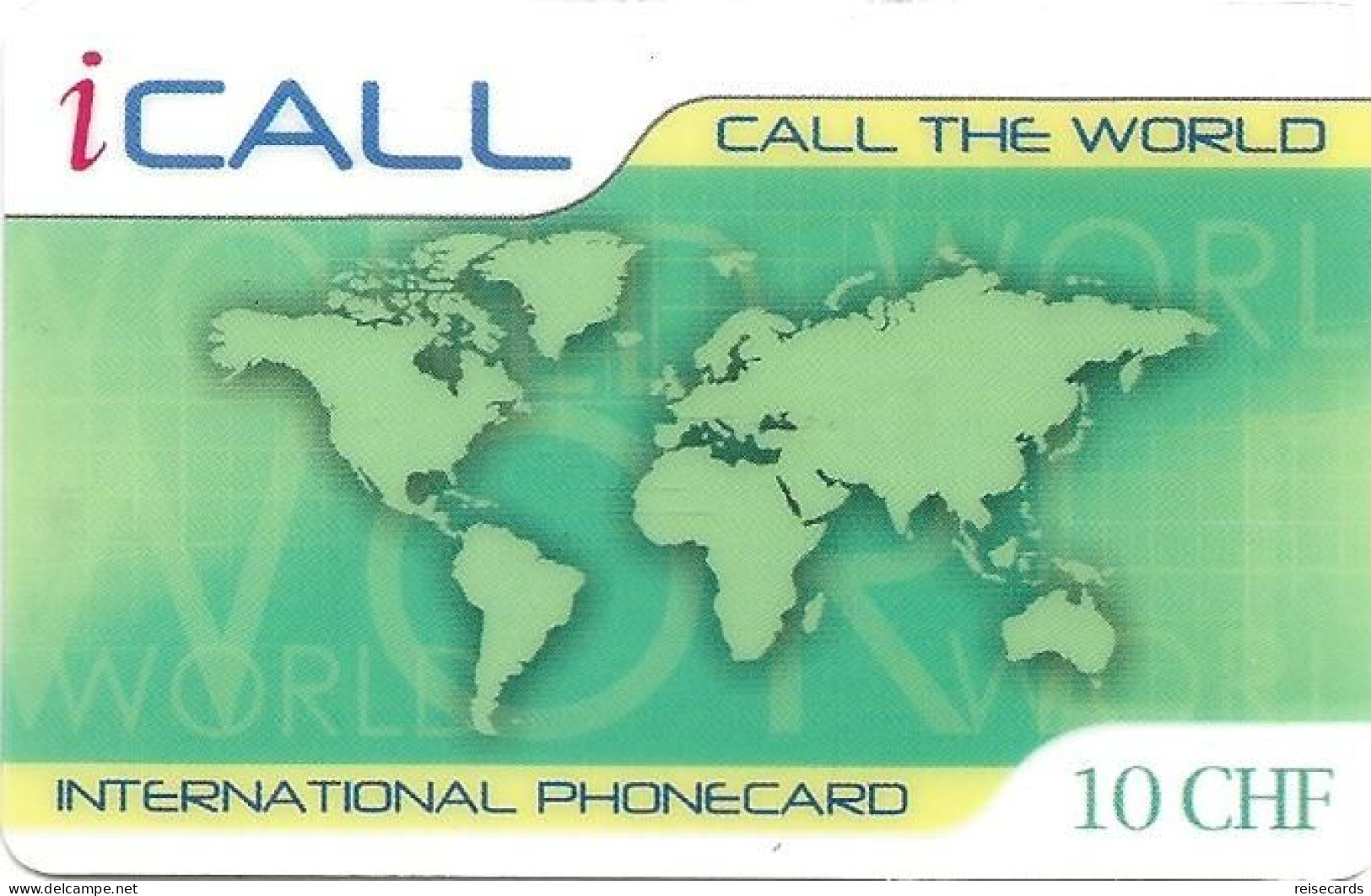 Switzerland Prepaid: ICall - Kontinente - Switzerland