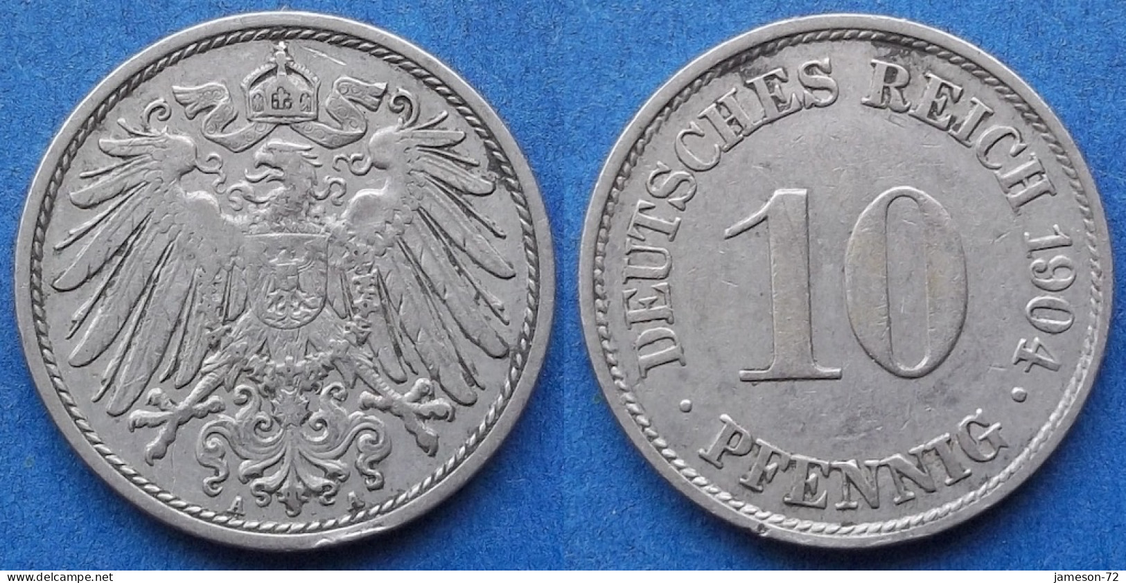 GERMANY - 10 Pfennig 1904 A KM# 12 Empire (1871-1918) - Edelweiss Coins - 10 Pfennig