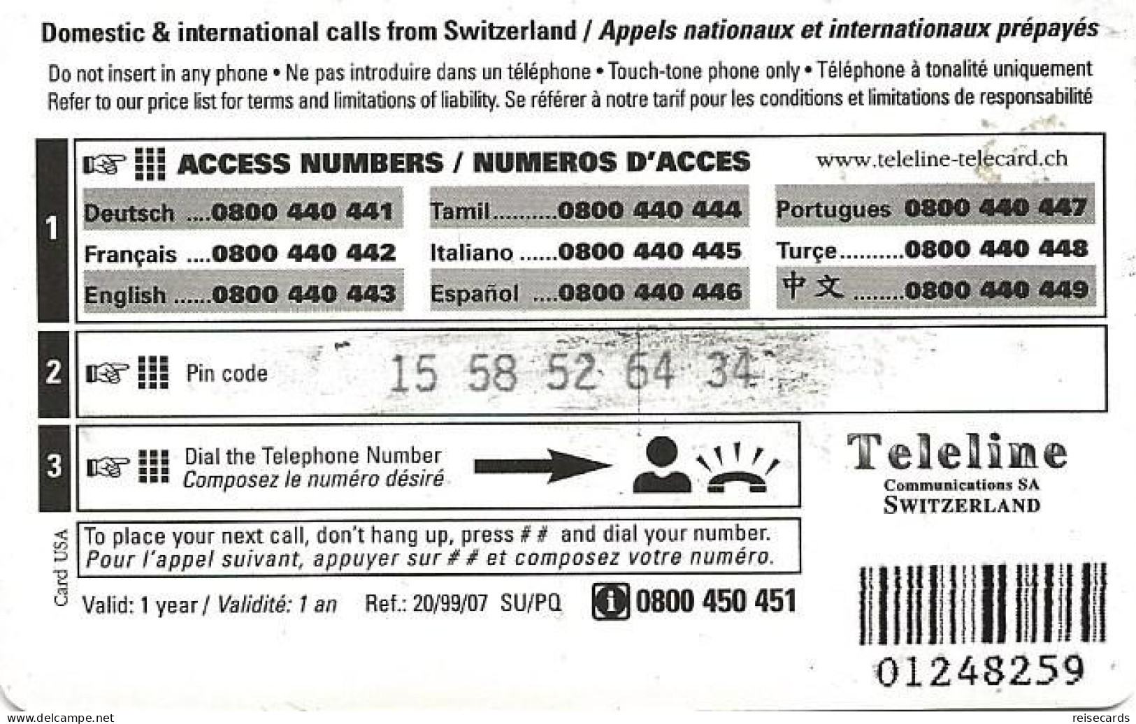 Switzerland Prepaid: Teleline - AVO-Weekend, Blues & Soul - Svizzera