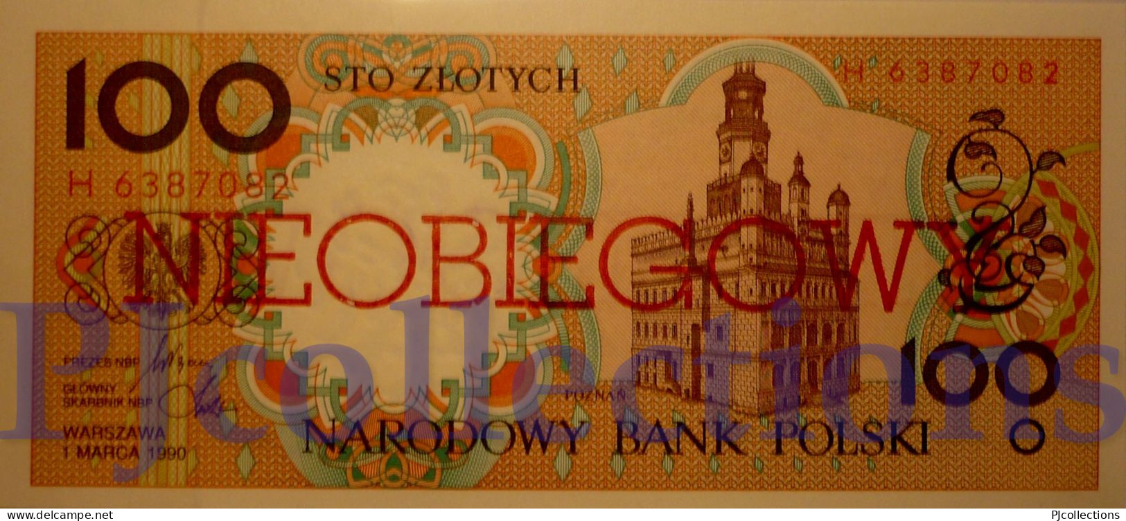 POLONIA - POLAND 100 ZLOTYCH 1990 PICK 170a UNC - Polonia