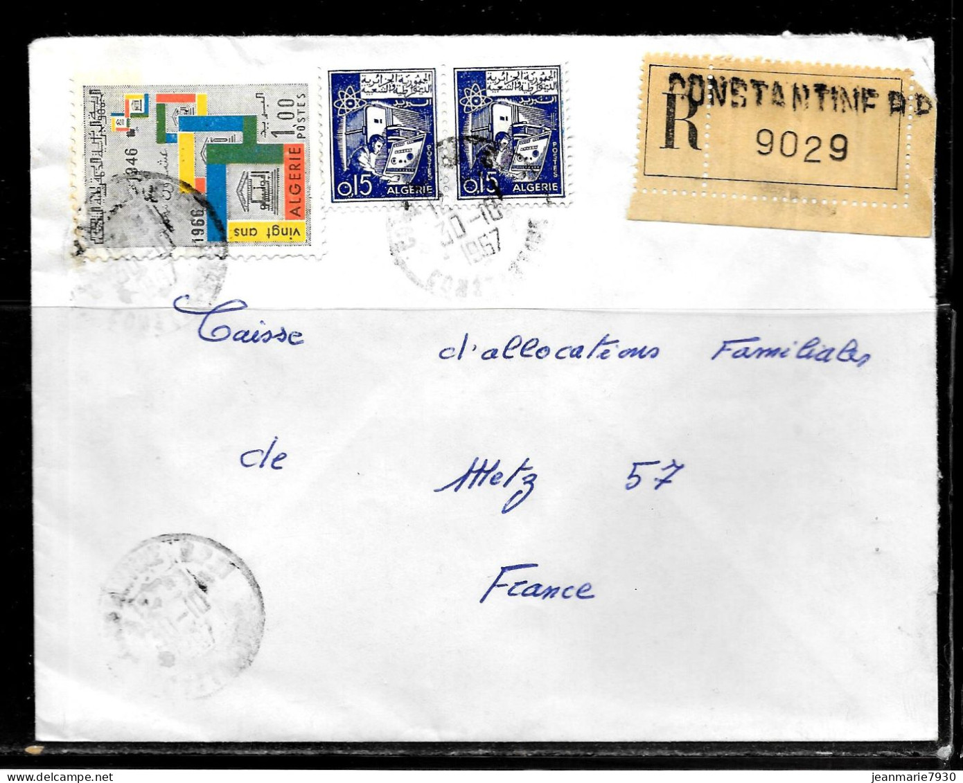 CC250 - ALGERIE - LETTRE RECOMMANDEE DE CONSTANTINE DE 1967 POUR METZ - Algeria (1962-...)