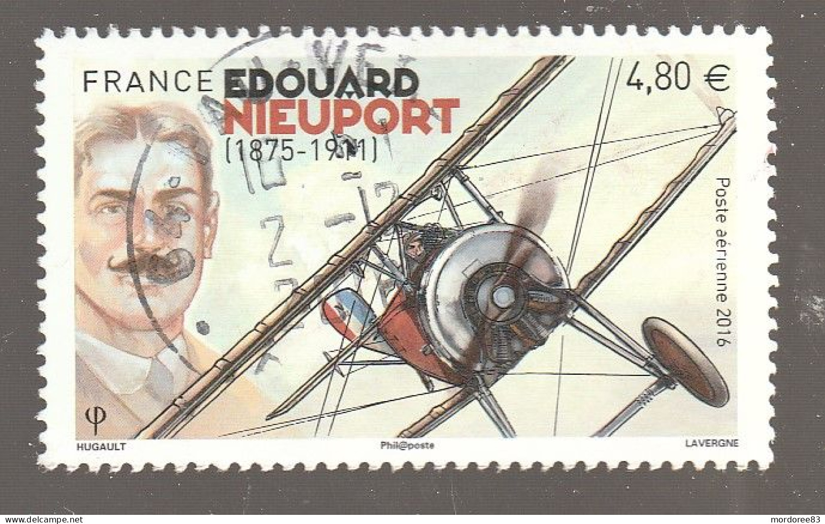 FRANCE 2016 OBLITERE A DATE EDOUARD NIEUPORT POSTE AERIENNE YT PA 80 - - 1960-.... Used