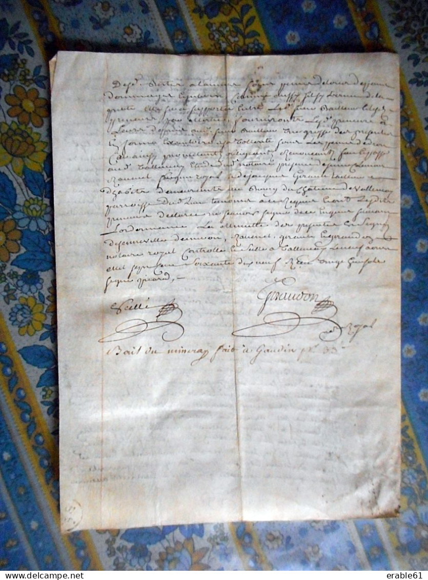 PARCHEMIN 4 PAGES Daté 1779 Concerne FRANCOIS DE GENEVILLE A étudier Cachet De Généralité De BOURGES - Manuscrits