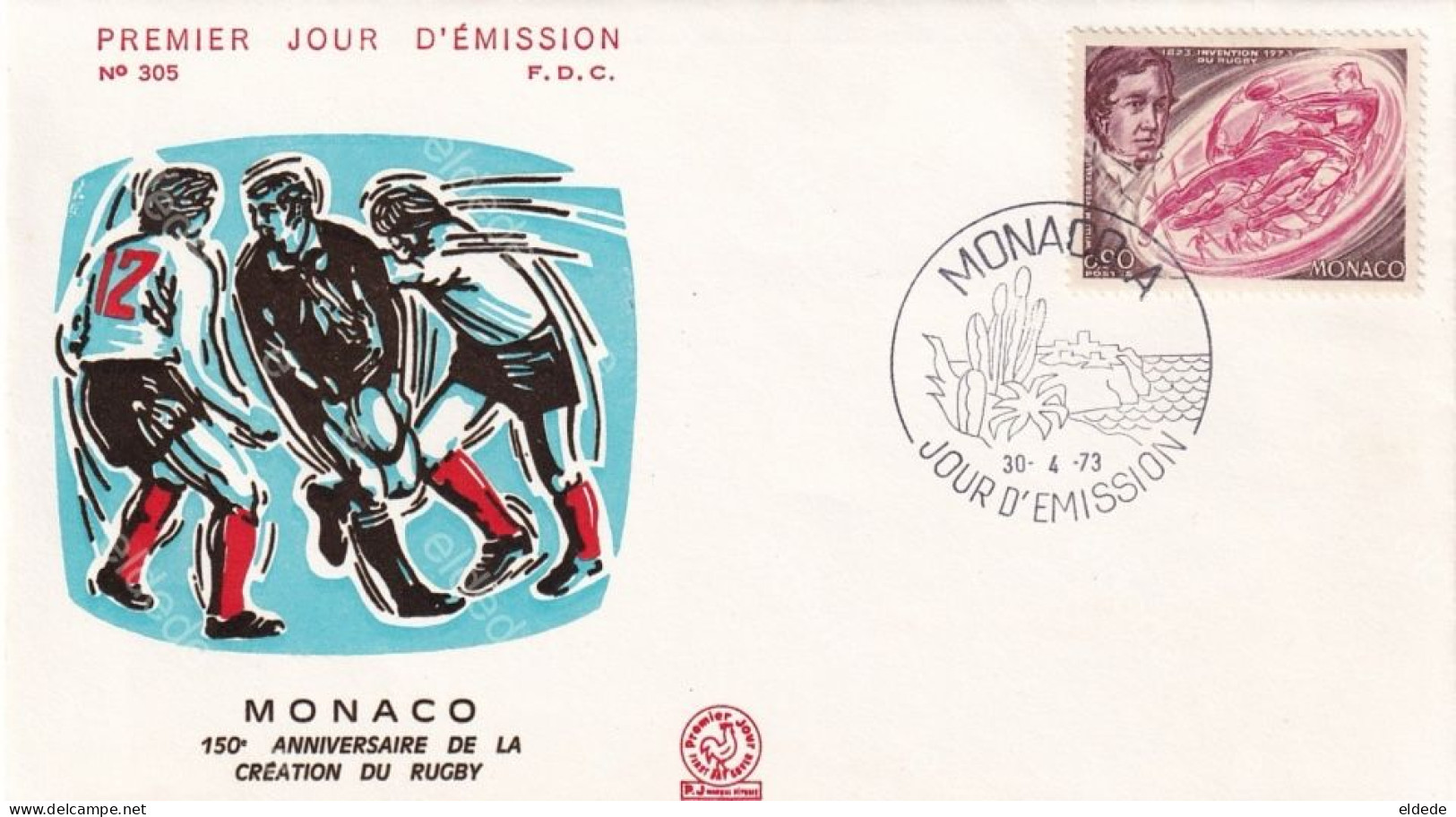 Rugby FDC Monaco 1973 Premier Jour - Rugby