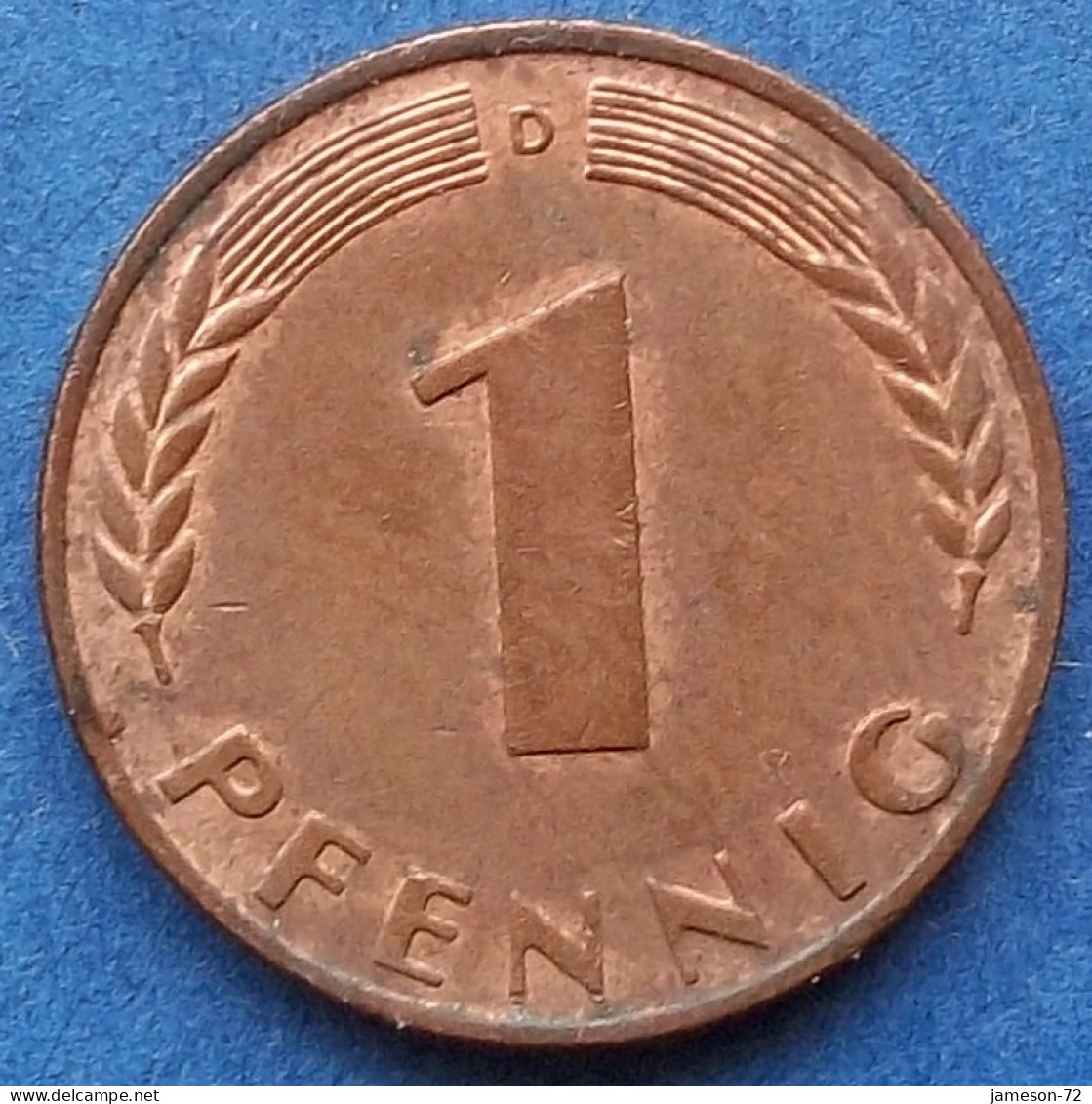 GERMANY - 1 Pfennig 1950 D KM# 105 Federal Republic Mark Coinage (1946-2002) - Edelweiss Coins - 1 Pfennig