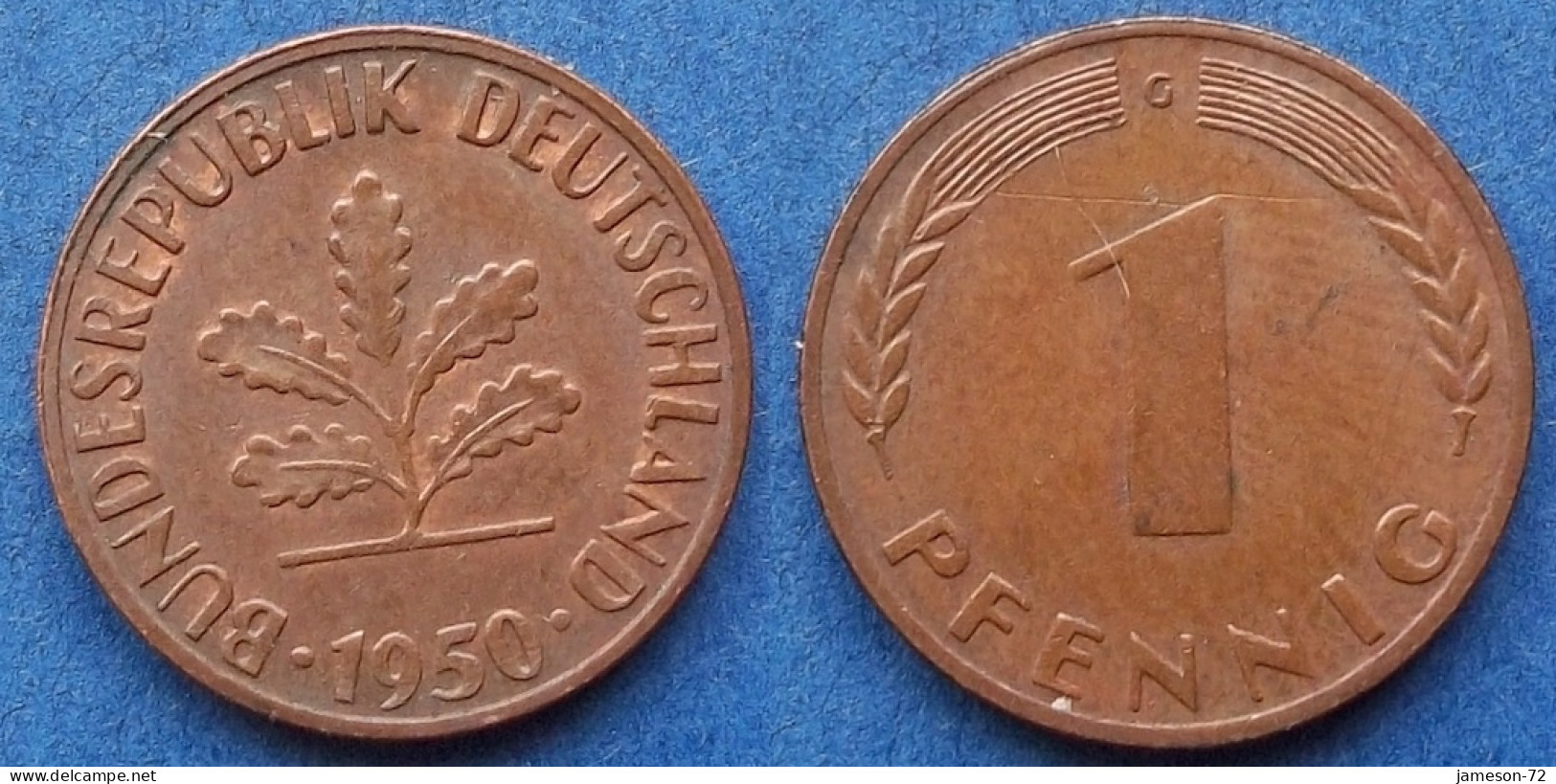 GERMANY - 1 Pfennig 1950 G KM# 105 Federal Republic Mark Coinage (1946-2002) - Edelweiss Coins - 1 Pfennig