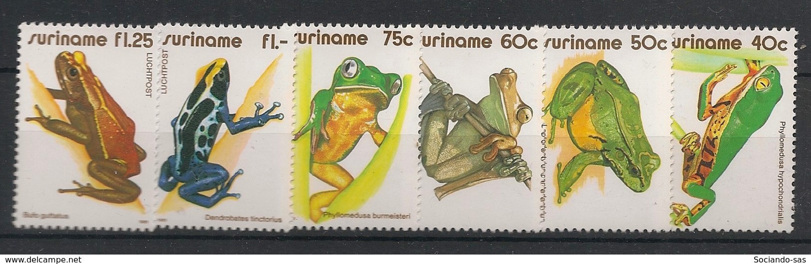 SURINAME - 1981 - N°YT. 823 à 825 + PA 88 à 90 - Frogs - Neuf Luxe ** / MNH / Postfrisch - Kikkers