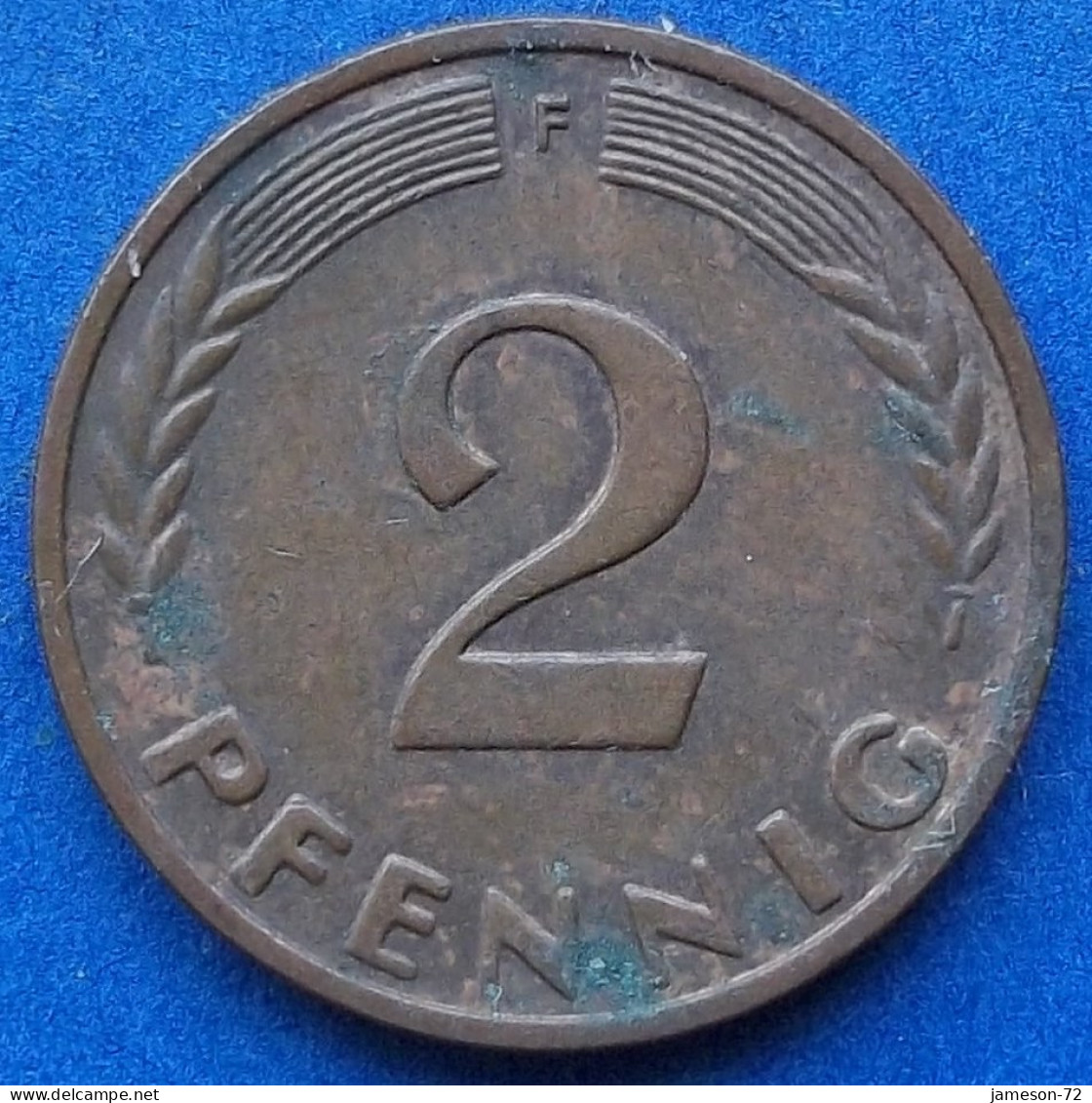 GERMANY - 2 Pfennig 1961 F KM# 106 Federal Republic Mark Coinage (1946-2002) - Edelweiss Coins - 2 Pfennig