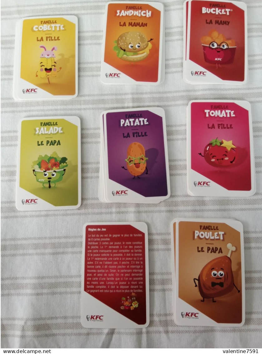 Jeu  De Cartes 7 FAMILLES    "  K F C  "   Neuf -   Net  5 - Cartes à Jouer Classiques