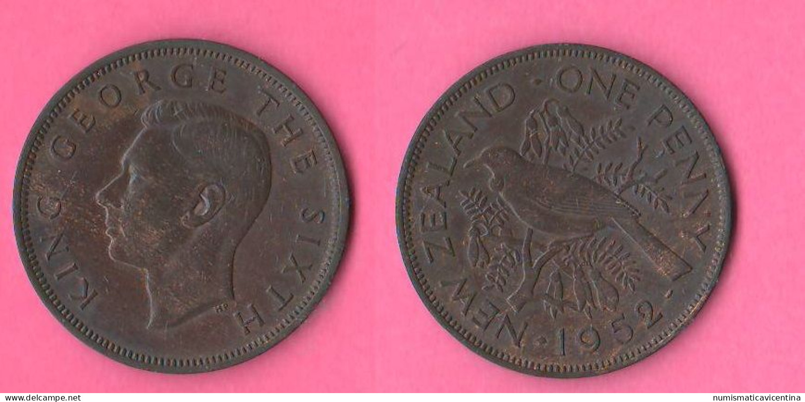 New Zealand Penny 1952 Nuova Zelanda Nouvelle Zélande King George VI° Bronze Coin - Nueva Zelanda