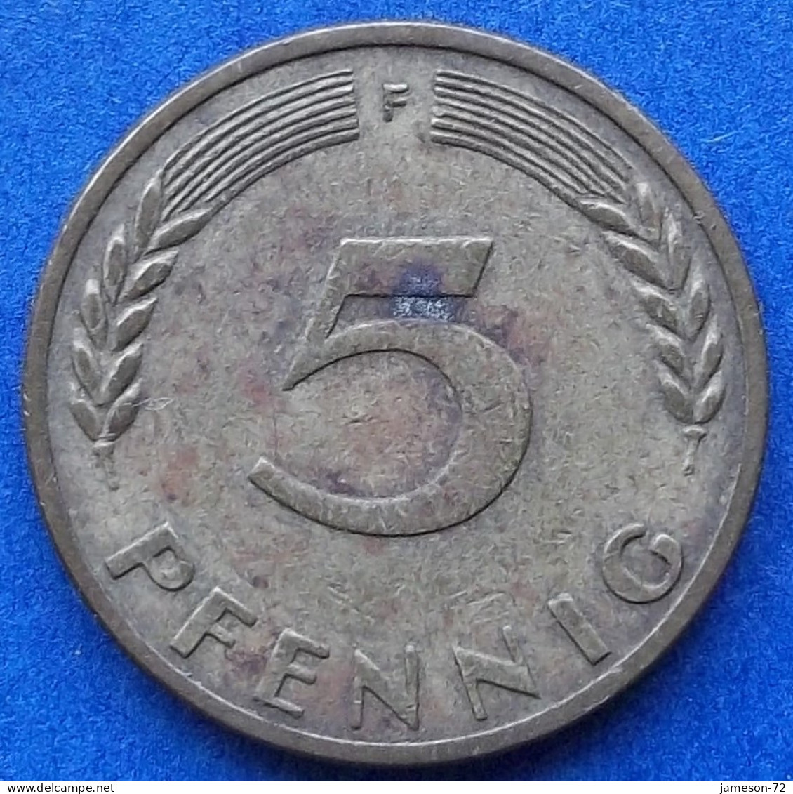 GERMANY - 5 Pfennig 1950 F KM# 107 Federal Republic Mark Coinage (1946-2002) - Edelweiss Coins - 5 Pfennig