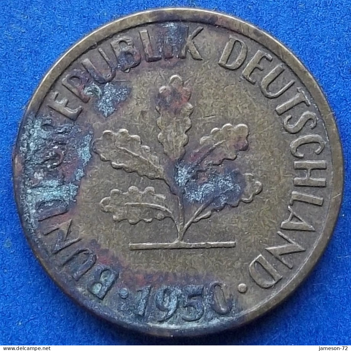 GERMANY - 5 Pfennig 1950 G KM# 107 Federal Republic Mark Coinage (1946-2002) - Edelweiss Coins - 5 Pfennig