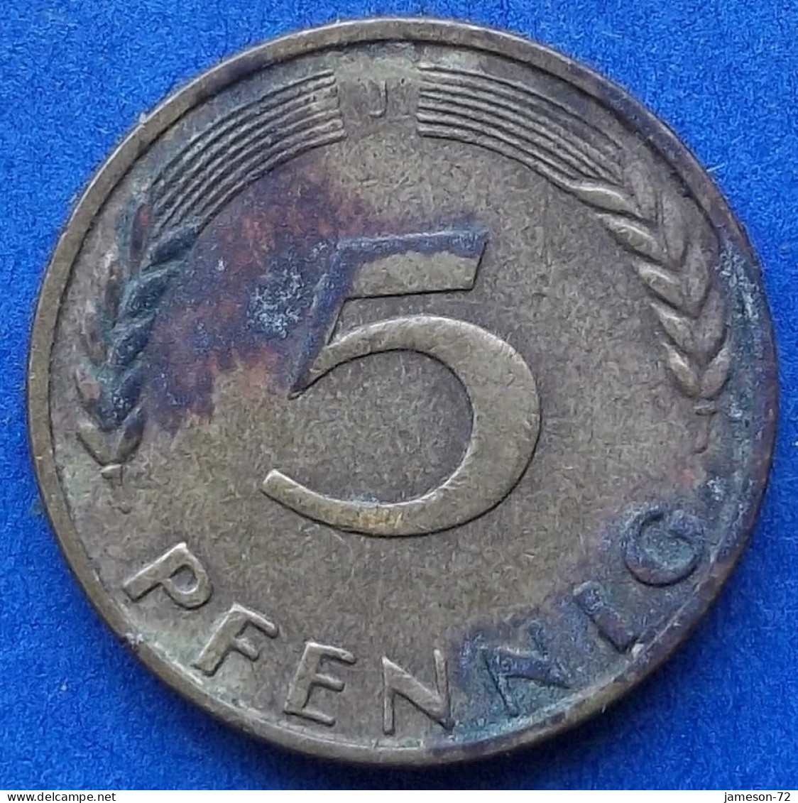 GERMANY - 5 Pfennig 1950 J KM# 107 Federal Republic Mark Coinage (1946-2002) - Edelweiss Coins - 5 Pfennig