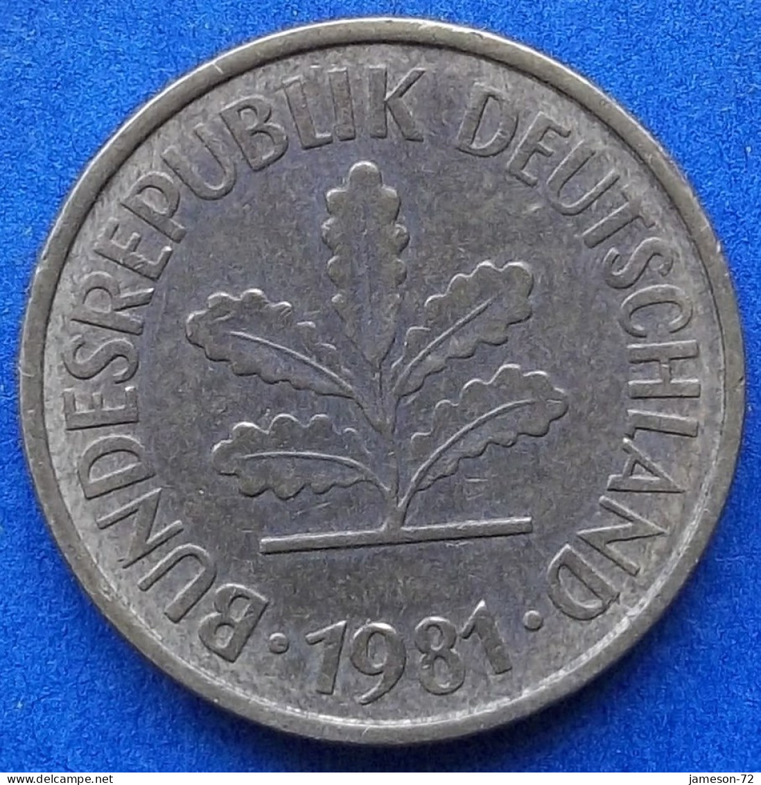 GERMANY - 5 Pfennig 1981 G KM# 107 Federal Republic Mark Coinage (1946-2002) - Edelweiss Coins - 5 Pfennig
