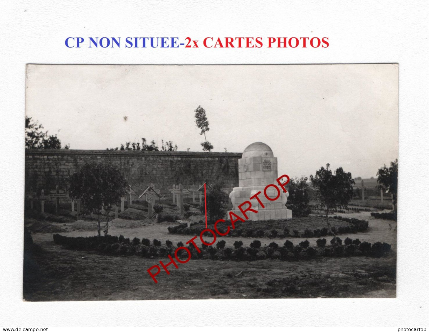 CP NON SITUEE-MONUMENT-CIMETIERE-2x CARTES PHOTOS Allemandes-GUERRE 14-18-1 WK-Militaria- - Cimiteri Militari