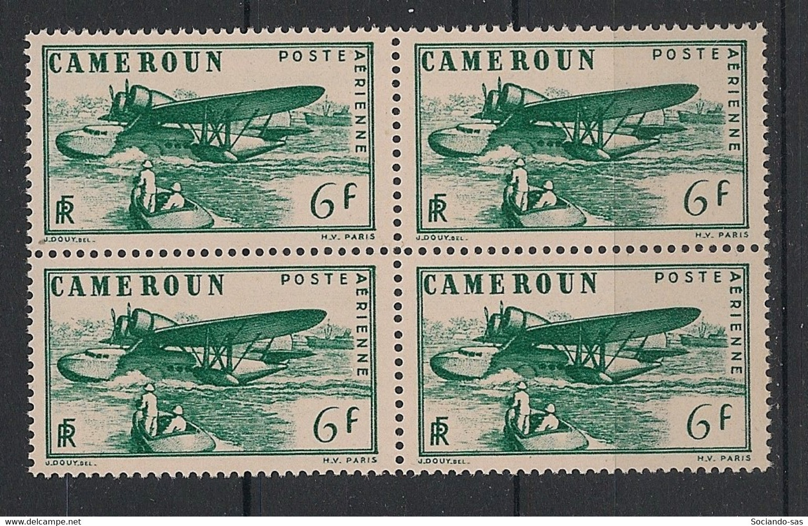 CAMEROUN - 1941 - Poste Aérienne PA N°YT. 7 - 6f Vert - Bloc De 4 - Neuf Luxe ** / MNH / Postfrisch - Airmail