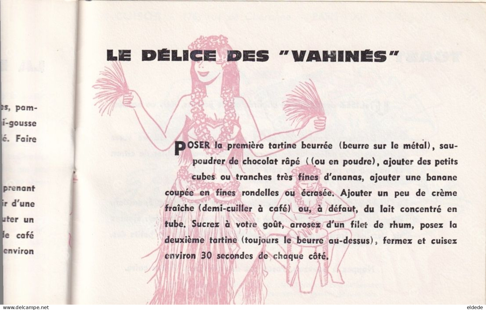 Livret Pub  Cuisor Tahiti Vahiné Gauguin Recettes Tané Popaa Moorea 176 Rue de Charonne Paris 11 Ombredane Jacques Joly