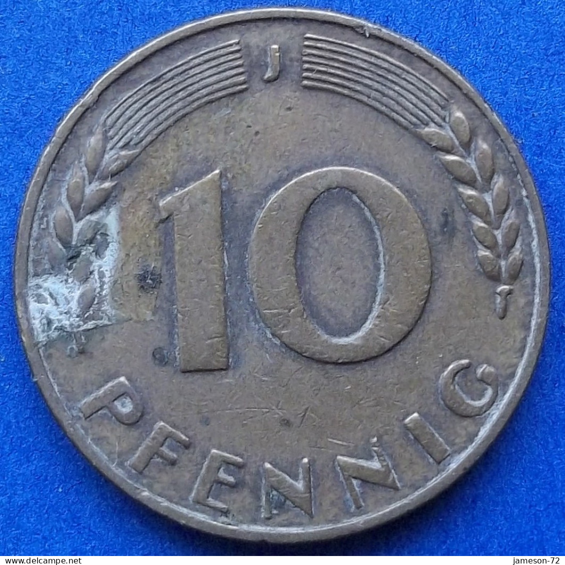 GERMANY - 10 Pfennig 1949 J KM# 103 Federal Republic Mark Coinage (1946-2002) - Edelweiss Coins - 10 Pfennig