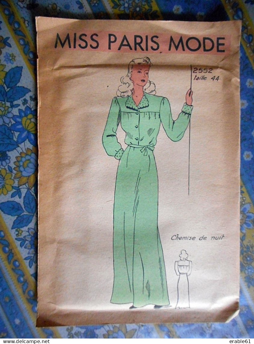 PATRON ANCIEN MISS MODE PARIS CHEMISE DE NUIT - Patronen