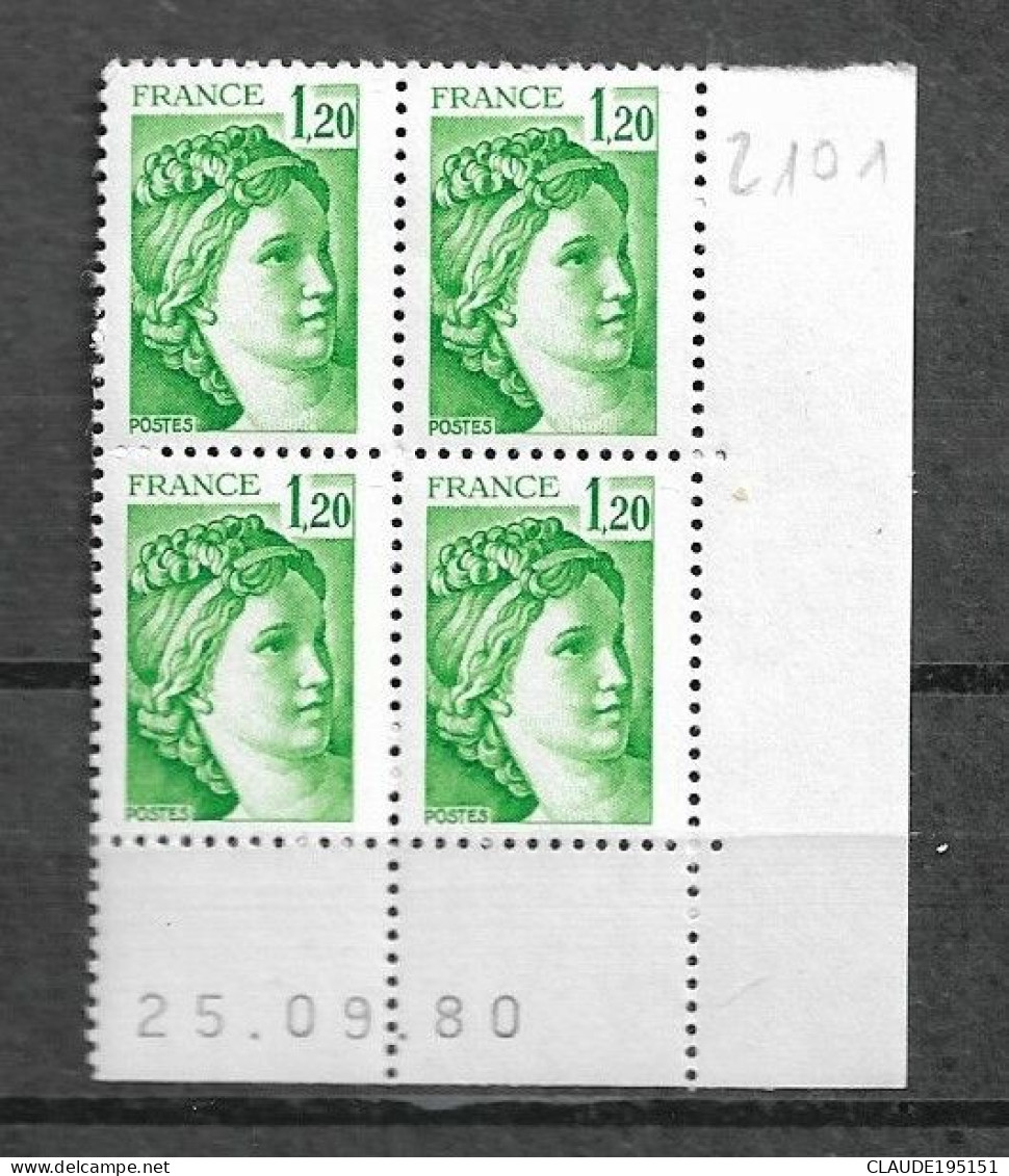 FRANCE 1980  N° 2101**  GOMME D'ORIGINE SANS CHARNIÈRE   NEUF TTB      2 SCANS - 1980-1989