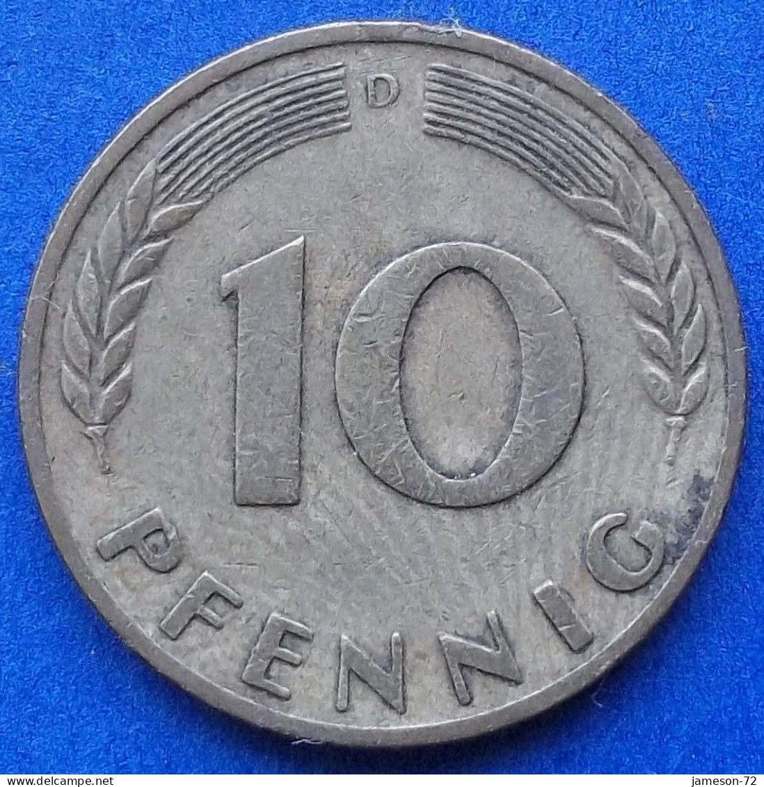 GERMANY - 10 Pfennig 1950 D KM# 108 Federal Republic Mark Coinage (1946-2002) - Edelweiss Coins - 10 Pfennig