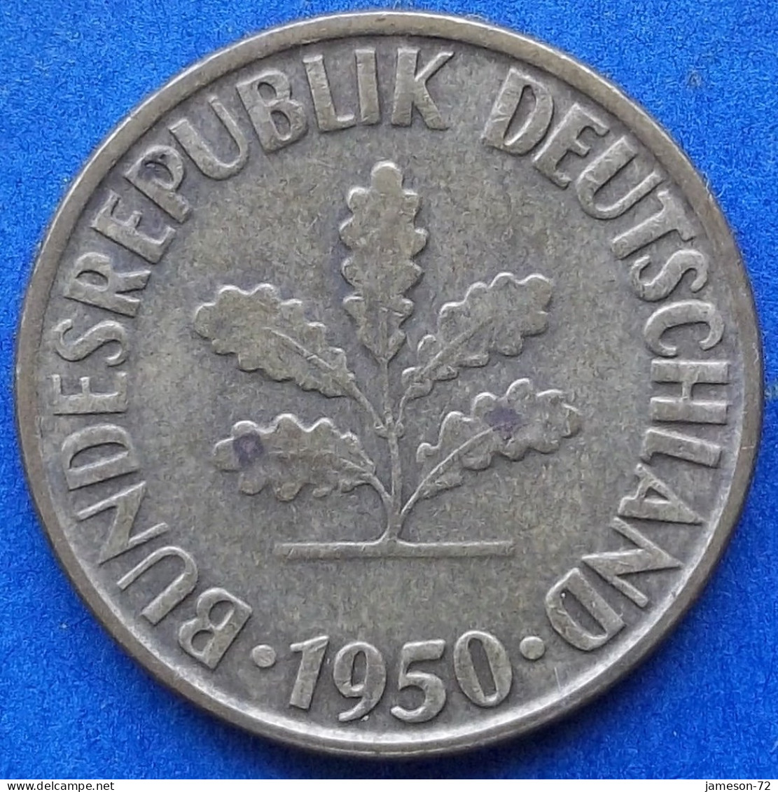 GERMANY - 10 Pfennig 1950 G KM# 108 Federal Republic Mark Coinage (1946-2002) - Edelweiss Coins - 10 Pfennig