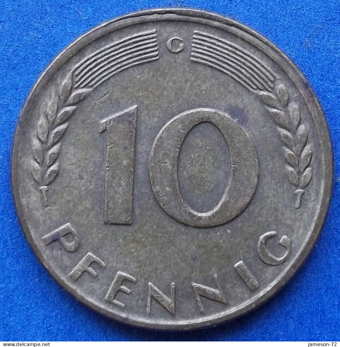 GERMANY - 10 Pfennig 1950 G KM# 108 Federal Republic Mark Coinage (1946-2002) - Edelweiss Coins - 10 Pfennig