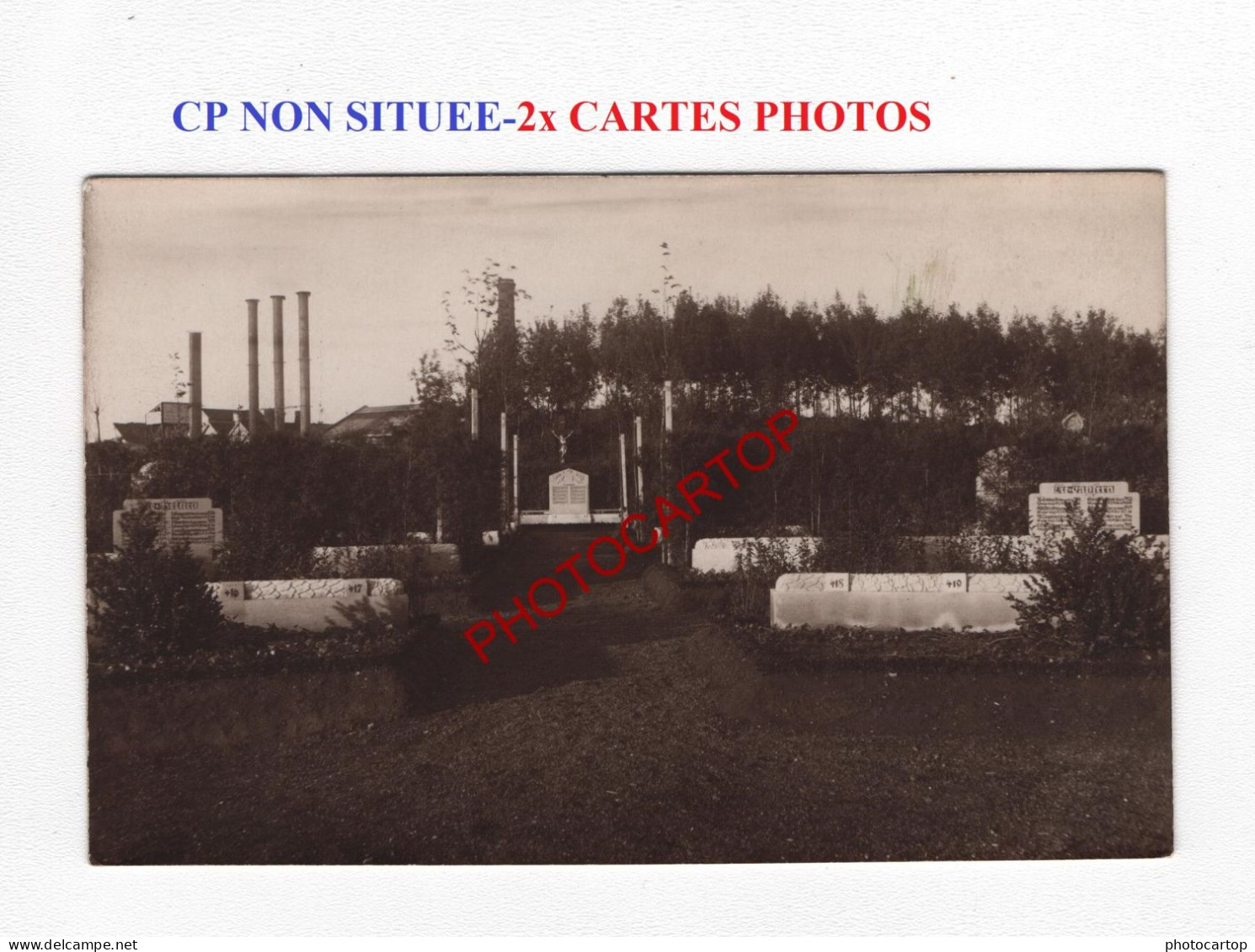 CP NON SITUEE-MONUMENT-CIMETIERE-2x CARTES PHOTOS Allemandes-GUERRE 14-18-1 WK-Militaria- - Cimetières Militaires