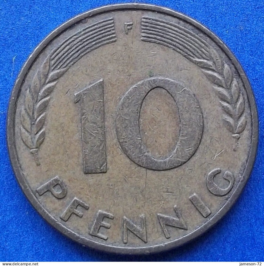 GERMANY - 10 Pfennig 1967 F KM# 108 Federal Republic Mark Coinage (1946-2002) - Edelweiss Coins - 10 Pfennig