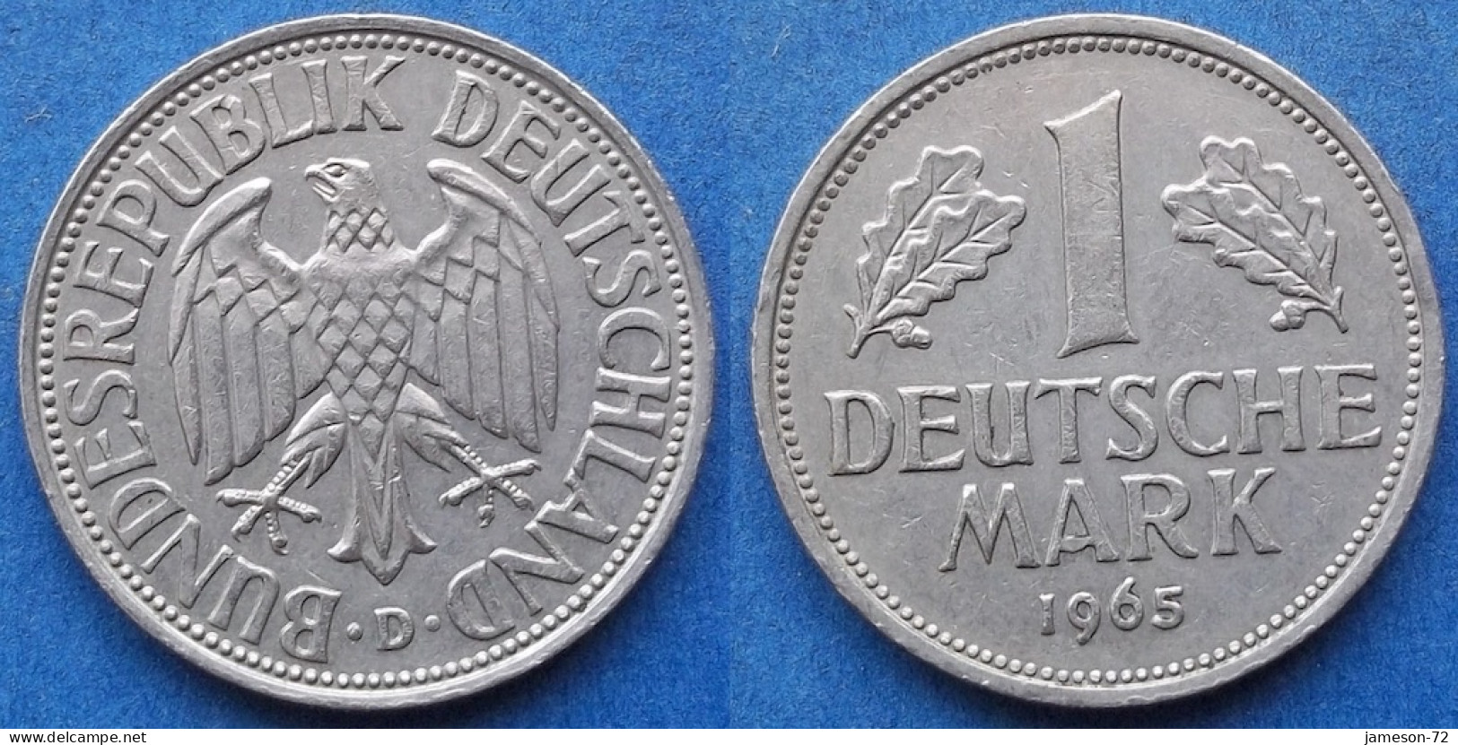 GERMANY - 1 Mark 1965 D KM# 110 Federal Republic Mark Coinage (1946-2002) - Edelweiss Coins - 1 Marco