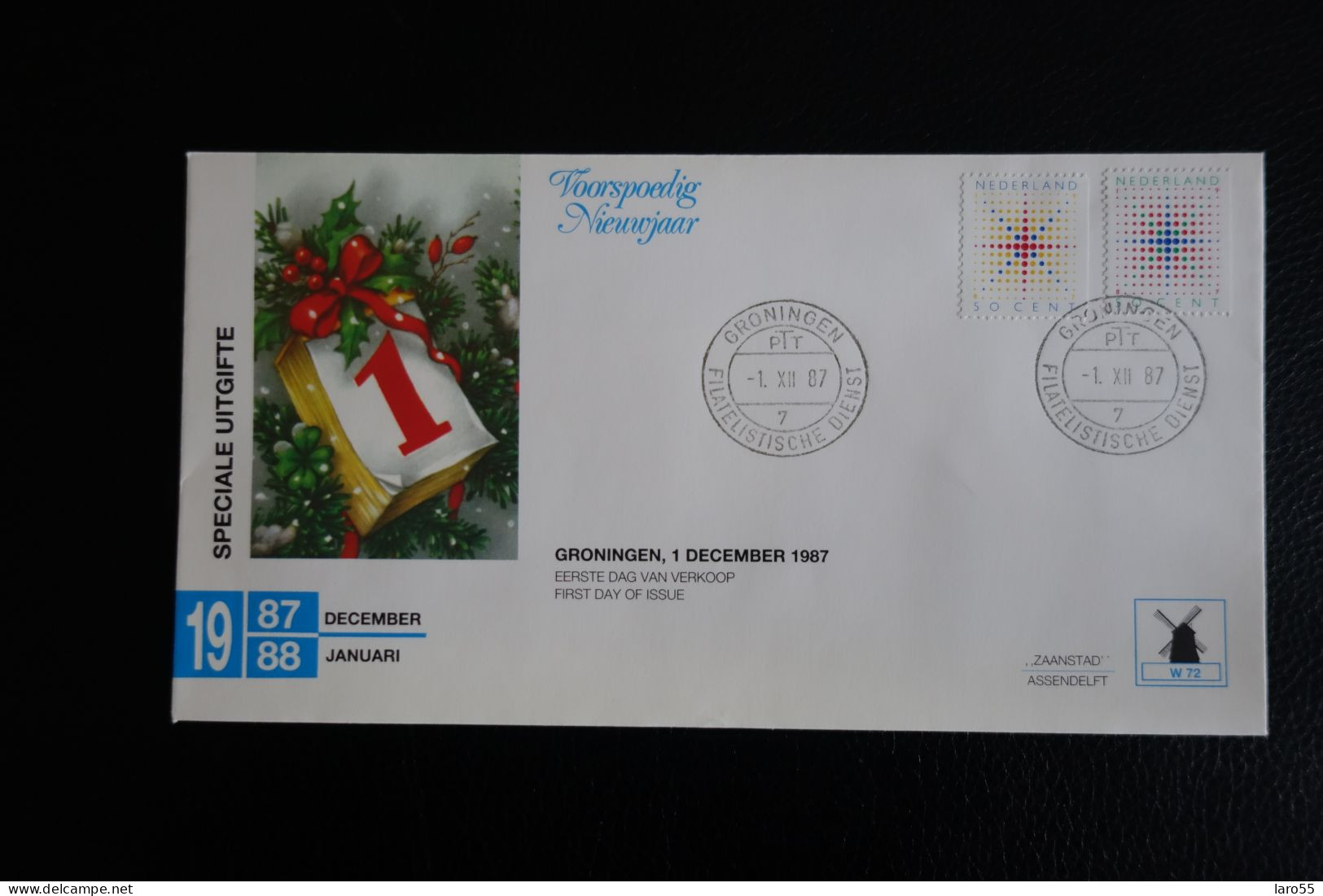 Kerstzegels 1987 W72 Zaanstad - FDC