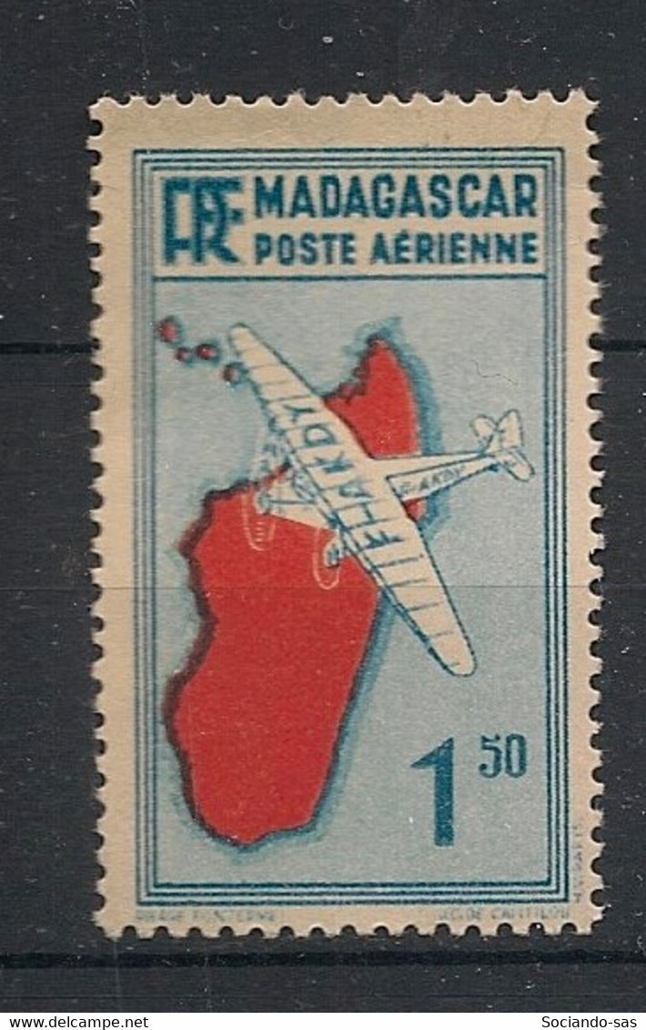 MADAGASCAR - 1935-38 - Poste Aérienne PA N°YT. 3 - Avion 1f50 Bleu - Neuf Luxe ** / MNH / Postfrisch - Poste Aérienne